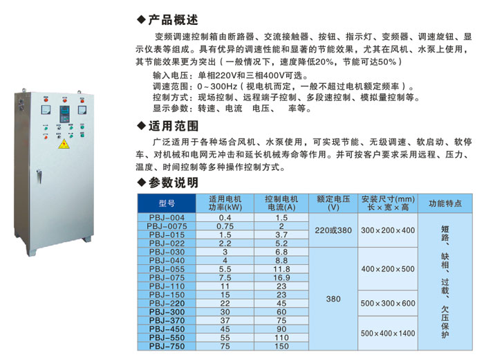 PBJ變頻調速控製箱