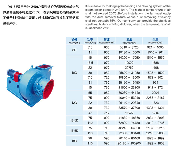 Y9-35D鍋爐離心（xīn）引風機